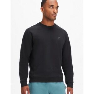 Fabletics The Go-To Crew Men's Pullover Sweatshirt Black Crewneck Logo XL
